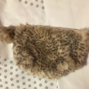 New Potterybarn Faux Fur Pouch